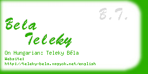 bela teleky business card
