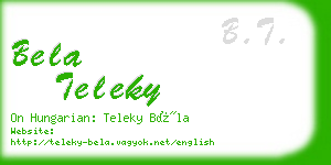 bela teleky business card